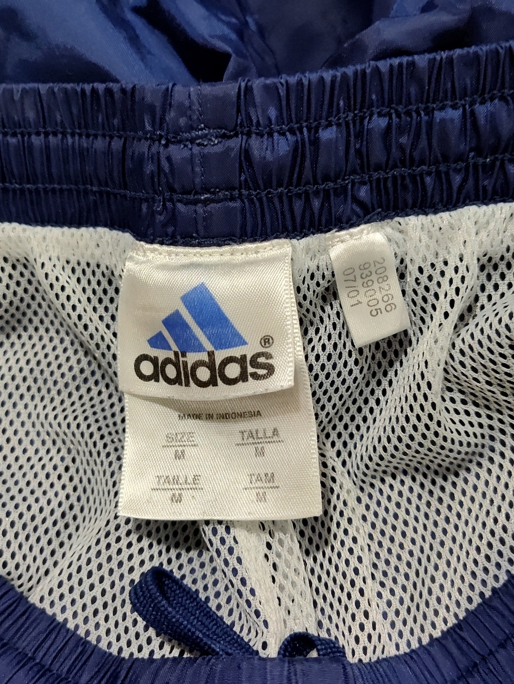 VTG Adidas Windbreaker Track Pants w/Pockets, Mesh-Lined, Men’s M. Blue. 2001 - Picture 5 of 8